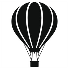 Obraz premium A black hot air balloon silhouette isolated on white background