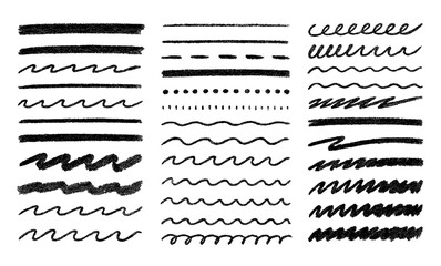 Pencil line chalk brush crayon underline scribble sketch vector doodle. Pencil crayon charcoal hand drawn doodle scratch grunge.