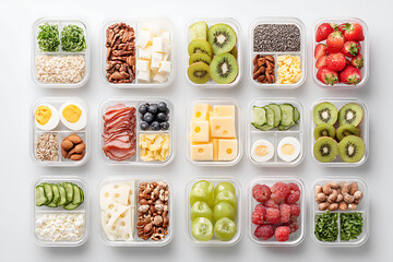 Clean Eating Concept with Prepped Healthy Snack Portions