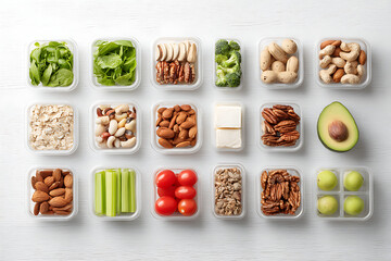 Portion Controlled Healthy Snacks in Minimal Meal Prep Layout