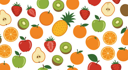 Colorful Fruit Pattern Illustration