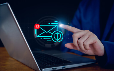 New email notification concept for business e-mail communication and digital marketing. Inbox receiving electronic message alert.