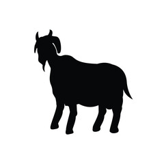 goat silhouette design. farm animal sign and symbol.