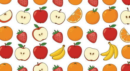 Colorful Fruit Pattern Illustration