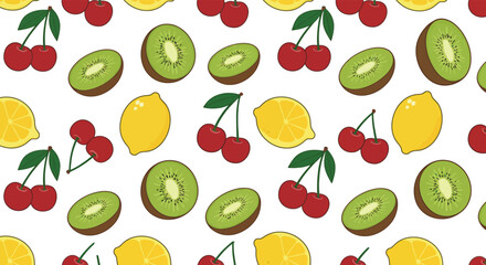 Colorful Fruit Pattern Illustration