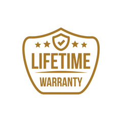 lifetime warranty sticker. guarantee sign and symbol.