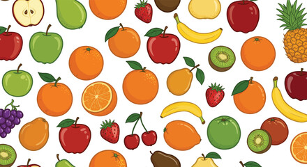 Colorful Fruit Pattern Illustration