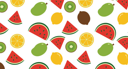 Colorful Fruit Pattern Illustration