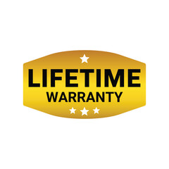 lifetime warranty sticker. guarantee sign and symbol.