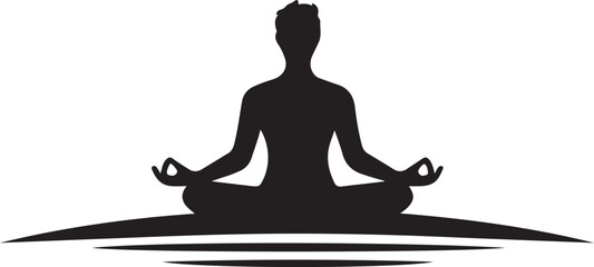 silhouette of yoga logo