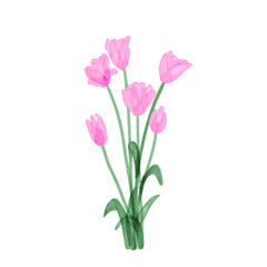 bouquet of pink tulips, art decoration