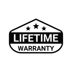 lifetime warranty sticker. guarantee sign and symbol.