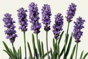 Obraz premium Lavender flowers purple blooms green stems image