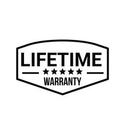 lifetime warranty sticker. guarantee sign and symbol.