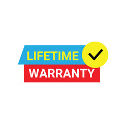 lifetime warranty sticker. guarantee sign and symbol.