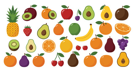 Colorful Fruit Pattern Illustration