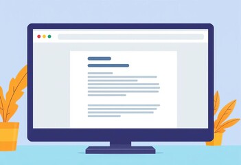 Flat design illustration of email communication, showing a computer screen with an open mail client and writing process,   notification,  interface