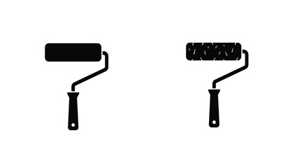 Paint roller icons. thin line vector icons