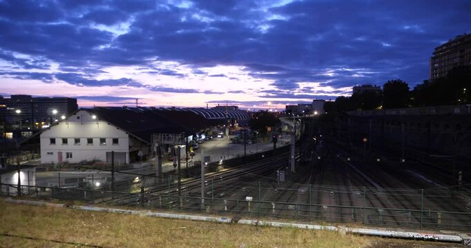 A view of the Parisian marshalling yard of Lyon railway station. Paris, France - July 22, 2024.