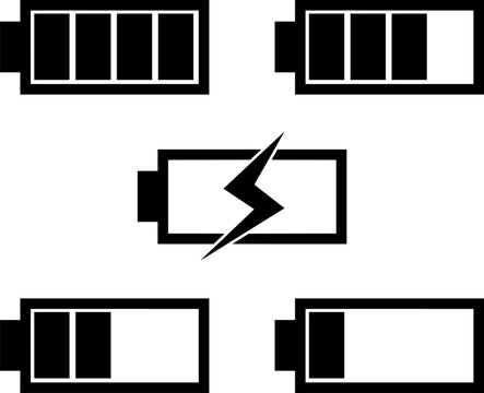 percentage of mobile phone battery running out to full. icon element