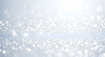 Sparkling Silver Glitter Background with Defocused Bokeh and Shimmering Lights