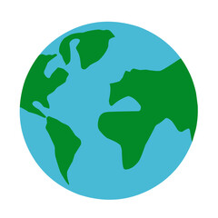 Earth globe flat illustration