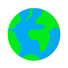 Earth globe flat illustration