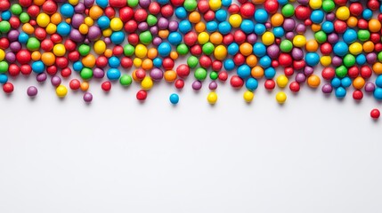 Colorful Sugar Spheres for Background Decoration in Bright Festive Border Design for Holidays