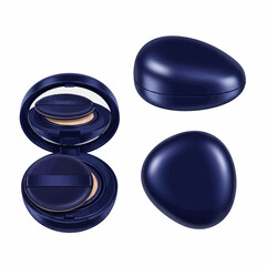 Deep Navy Blue Pebble Cushion Compact Reference