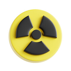 Radiation Sign 3d icon isolated White Background 3d rendering