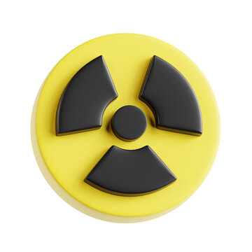 Radiation Sign 3d icon isolated White Background 3d rendering