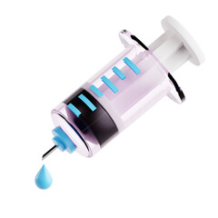 Syringe 3d icon isolated White Background 3d rendering