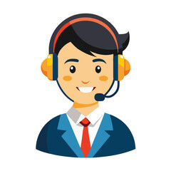 Agent speaking with headset and smile