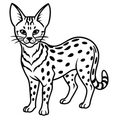 Serval Outline Vector