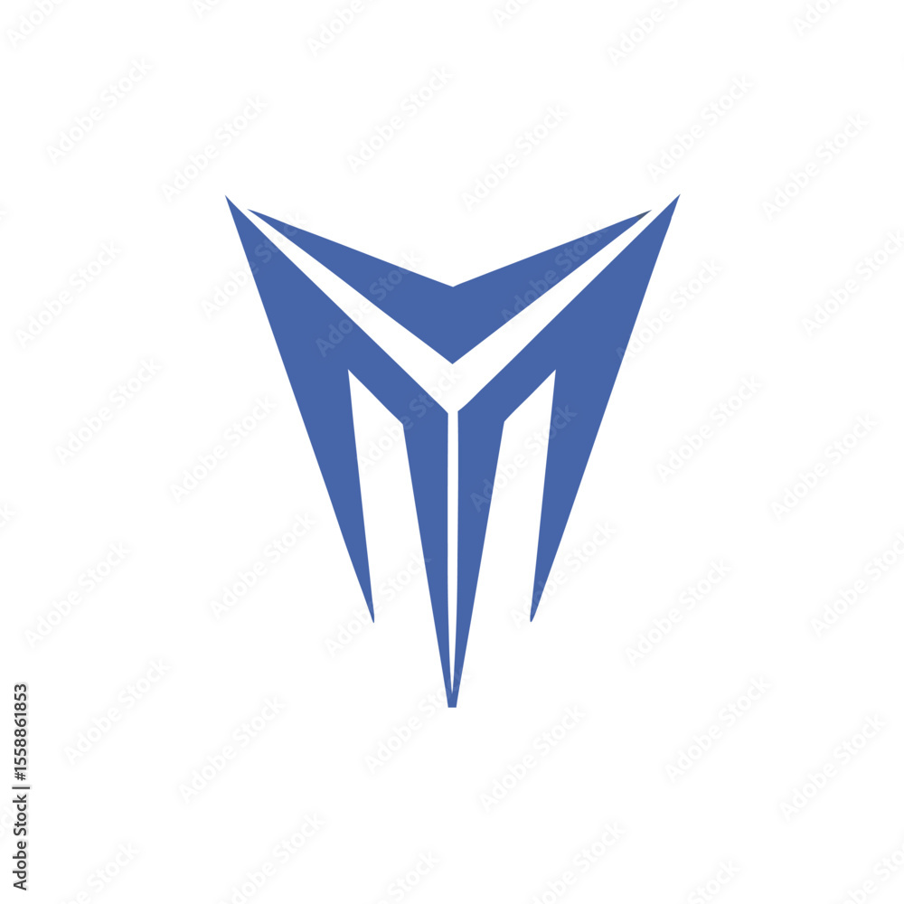 Poster blue abstract geometric shape with sharp edges vector