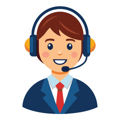 Male worker smiling in support job