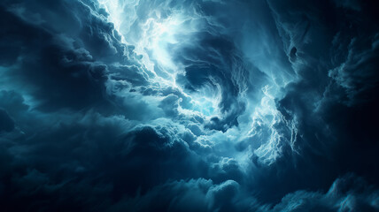 Epic Swirling Storm Clouds with Lightning Glow – Dramatic Weather Vortex in the Sky