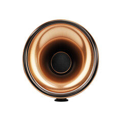 Horn Speaker Precision Copper Gloss Detail Modern Audio Tech Sound System on transparent background