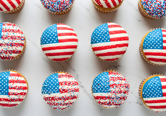 American Flag Cupcakes for Independence Day | Patriotic Desserts for Celebrating July 4th and National Holidays