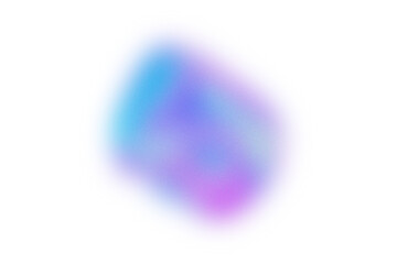 Iridescent Blue and Purple Gradient Blob with Neon Edge on Transparent Background