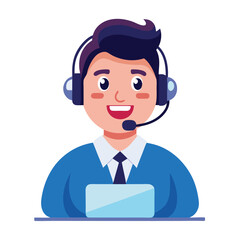Person working remotely with headset