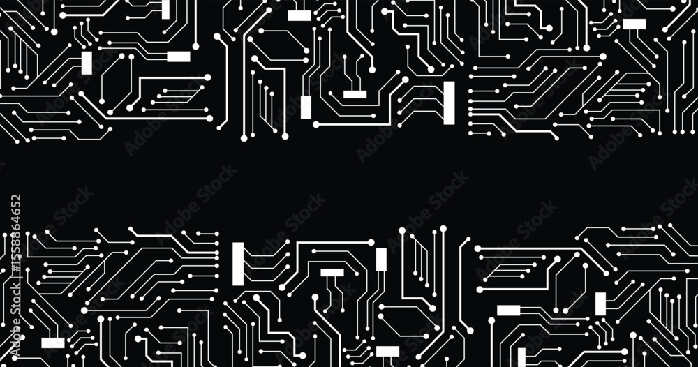 Poster abstract background with circuit board, technology texture. circuit board futuristic trace processor