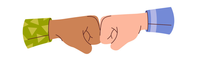 Fist bump friendship gesture cartoon