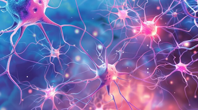 Spinal Muscular Atrophy Awareness Month. medical illustration showing healthy vs affected motor neurons, cellular level detail, synaptic connections, neuronal branching patterns