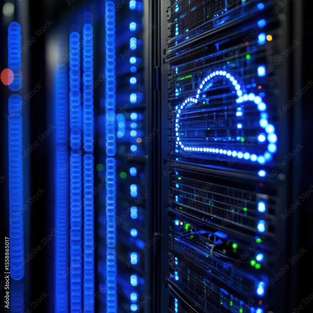 Aufkleber cloud computing server racks