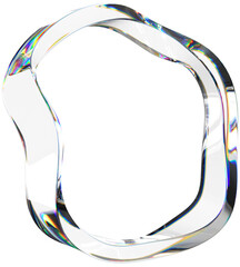 3D Glass dispersion abstract ribbon element. Reflecton shape on transparent background. Realistic graphic glare and transparency effect