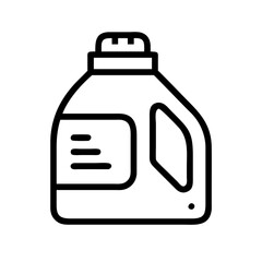 Obraz premium Laundry detergent bottle in simple vector linear icon style 