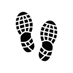 Footprints, Shoe Prints, Black and White Icon, Trail, Tracking