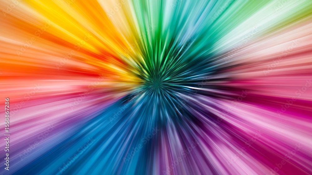 Poster dynamic spectrum fusion swirling colors and shapes in a wave of energetic multimedia content