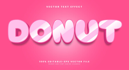Donut 3d editable text effect Template Suitable for dessert style